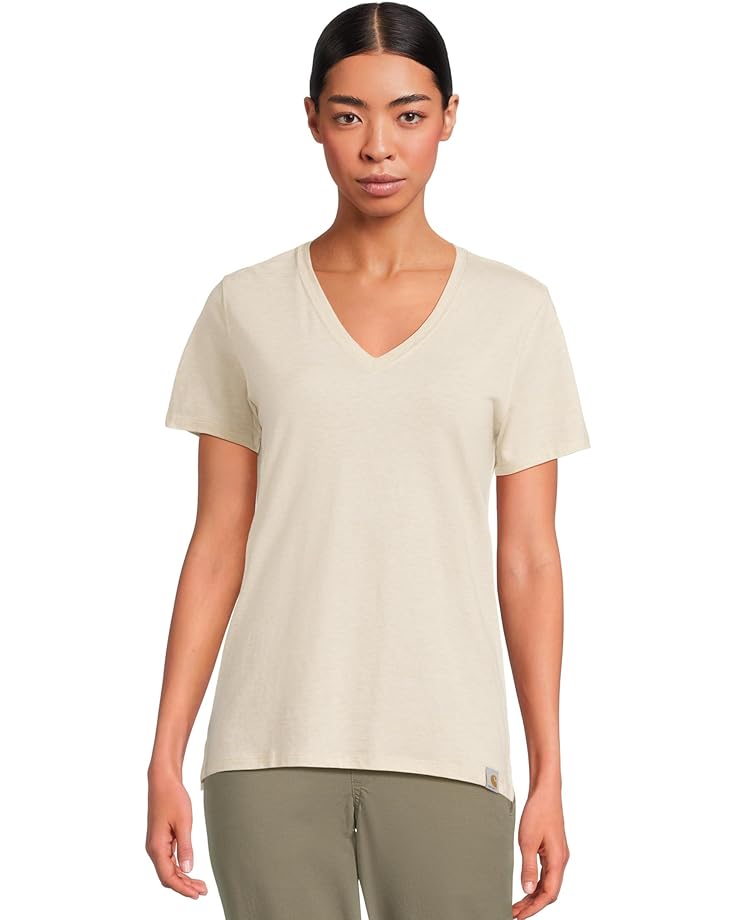 

Футболка Carhartt TENCEL Fiber Series Relaxed Fit Short-Sleeve Vneck T-Shirt, цвет Oat Milk Heather