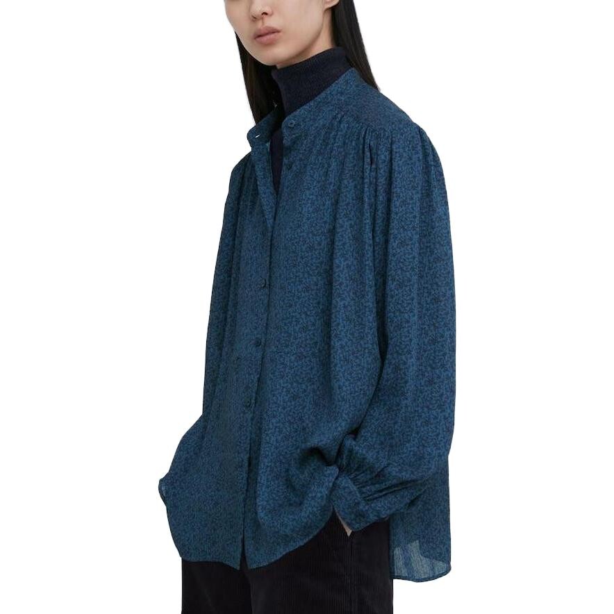 Рубашка женская из коллекции X Clare Waight Keller цвета морской волны Uniqlo — фото 3