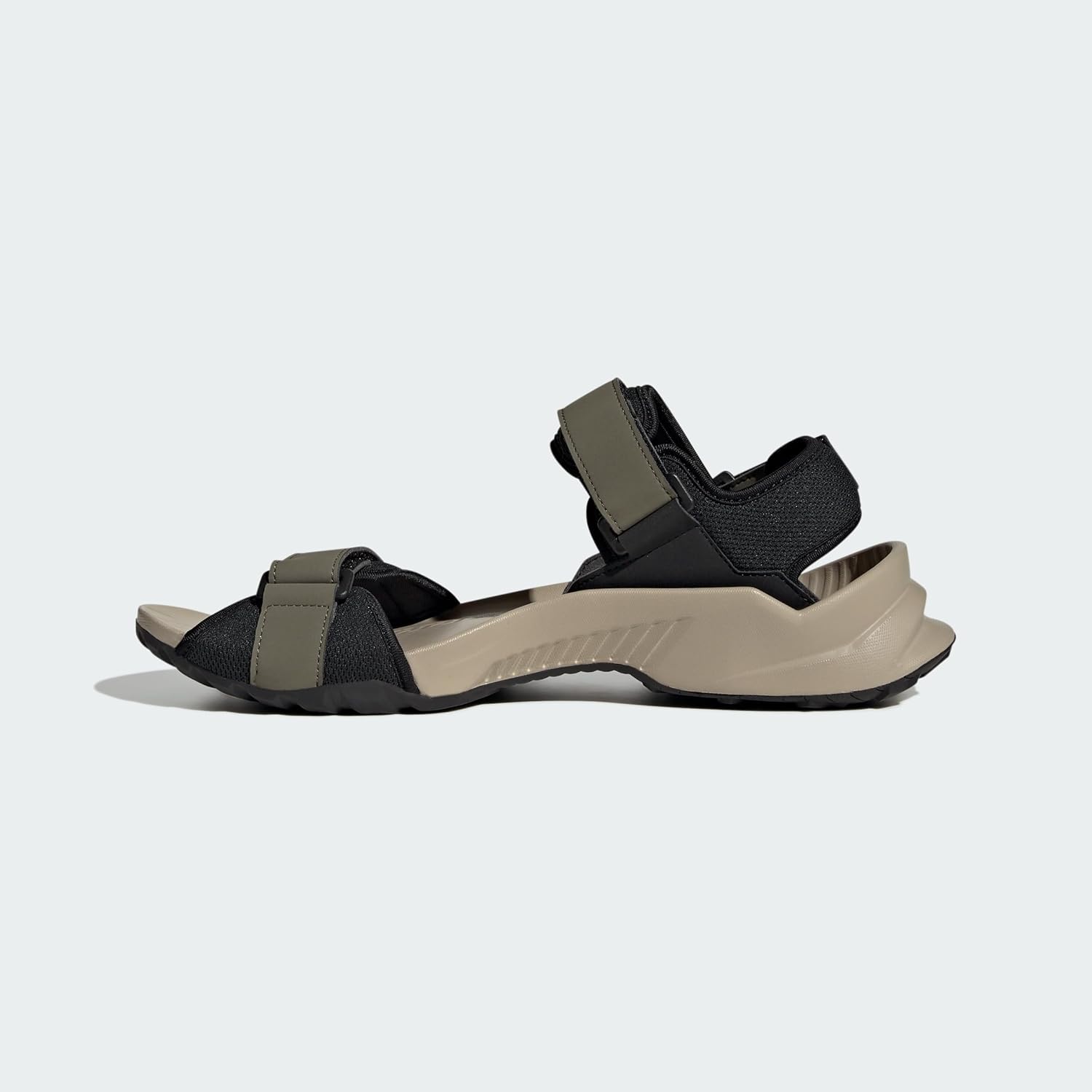 Мужские походные ботинки adidas для туризма, размер EU, черный/бежевый/оливковый — фото 3