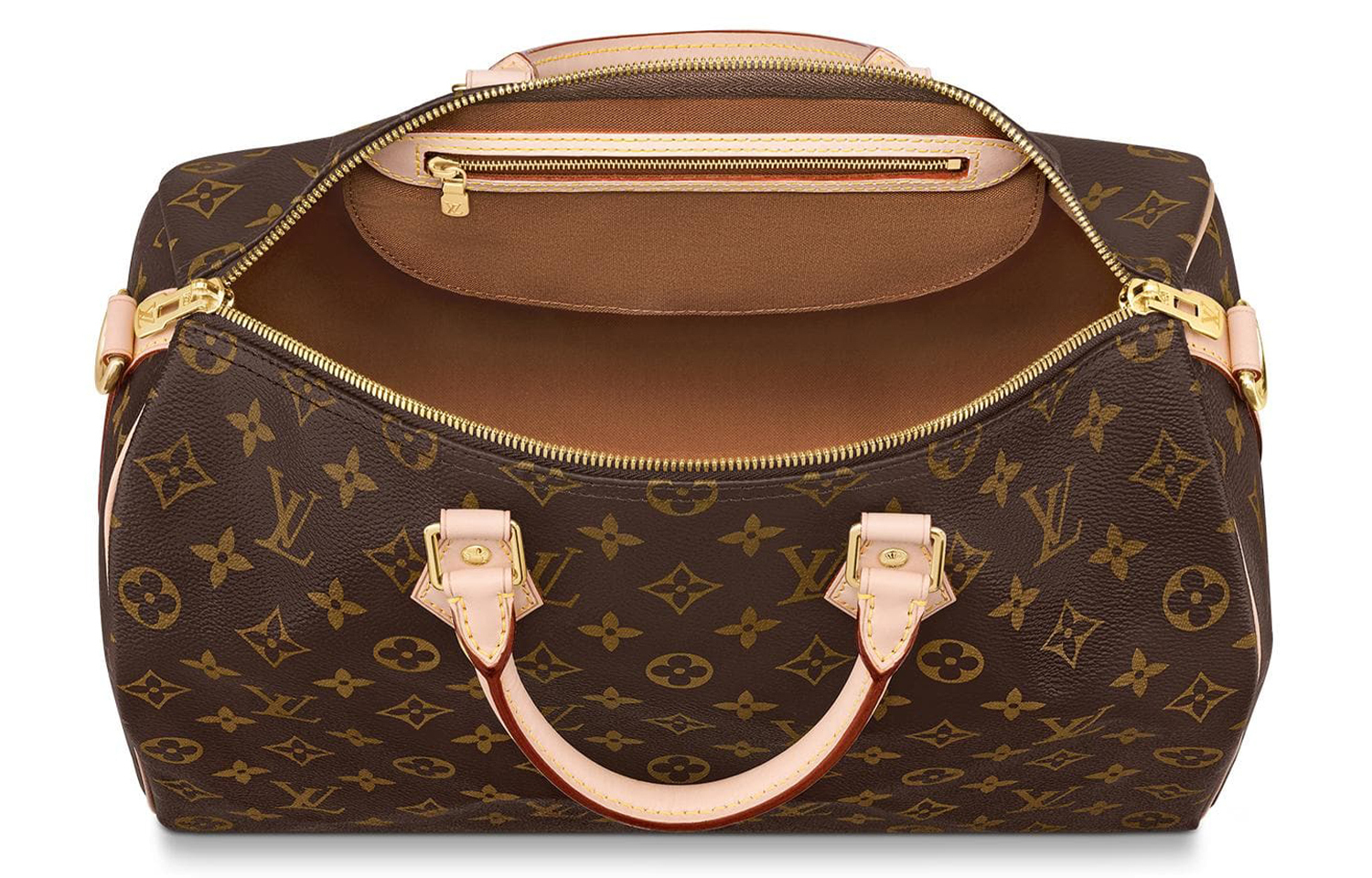 Скоростная сумка через плечо Monogram 35 коричневая LOUIS VUITTON — фото 4