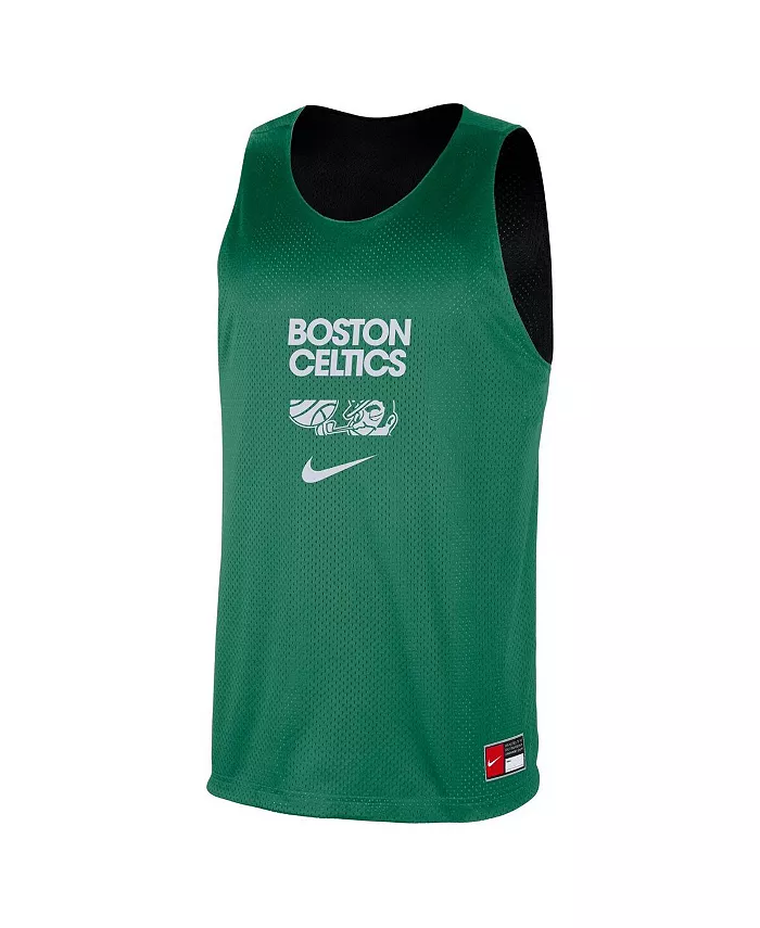 Мужская реверсивная сетчатая тренировочная футболка Kelly Green/Black Boston Celtics Courtside Nike — фото 2