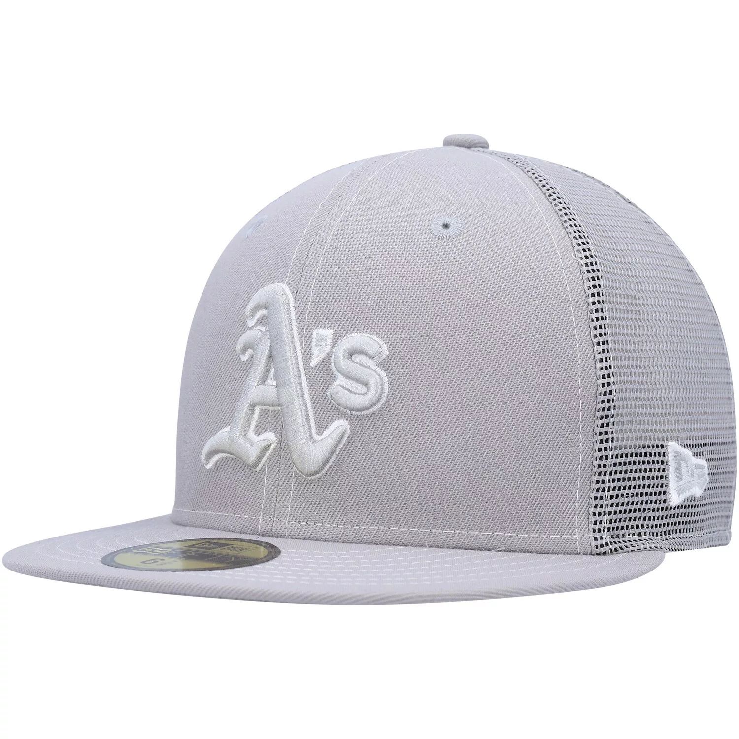 

Мужская серая кепка New Era Oakland Athletics 2023 для тренировки мяча на поле 59FIFTY Облегающая шляпа