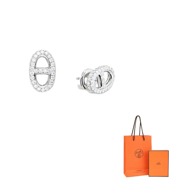 

HERMES Серьги из белого золота 585 пробы для женщин Silver