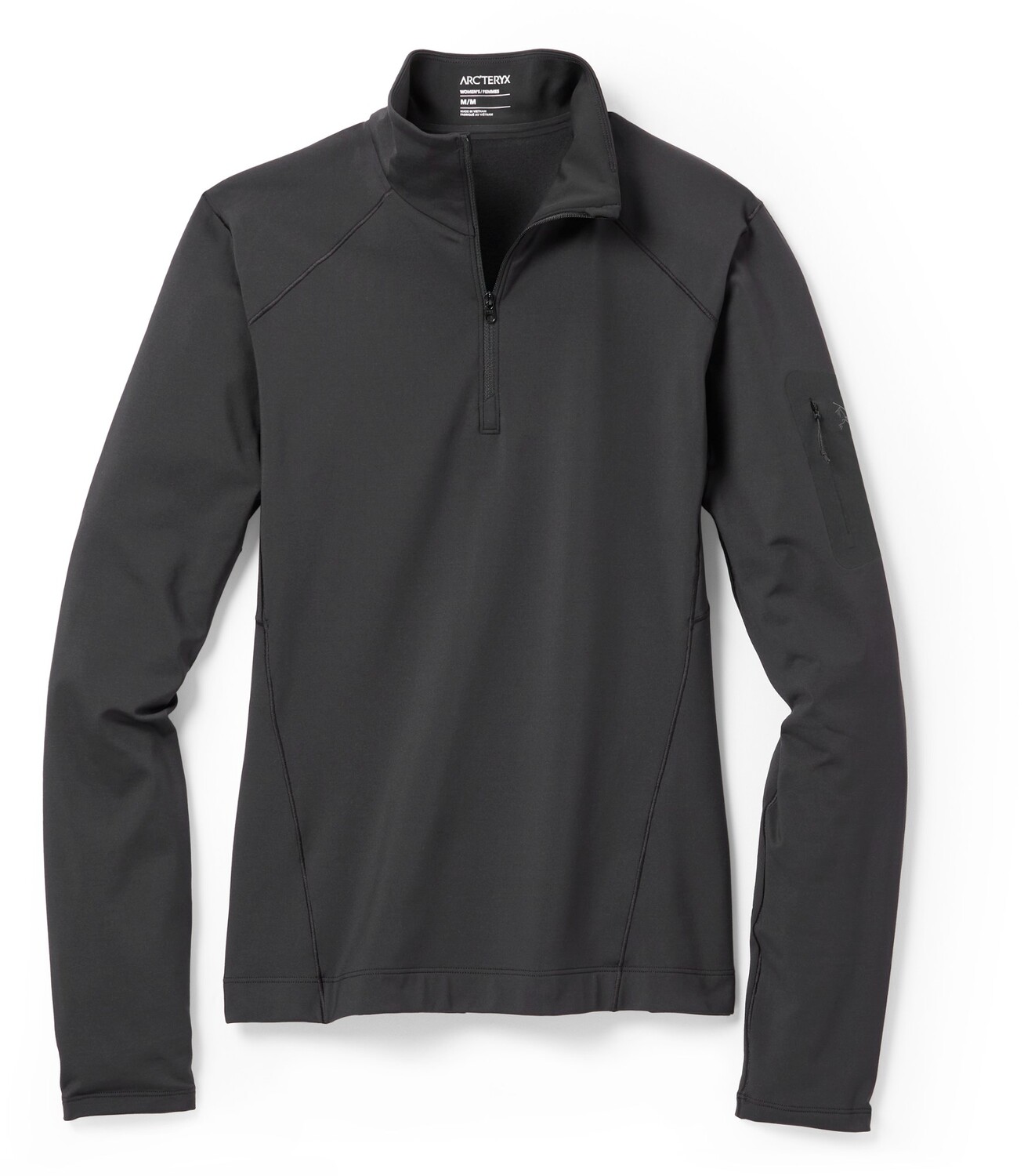 

Легкий базовый топ Rho с воротником-молнией – женский Arc'teryx, черный