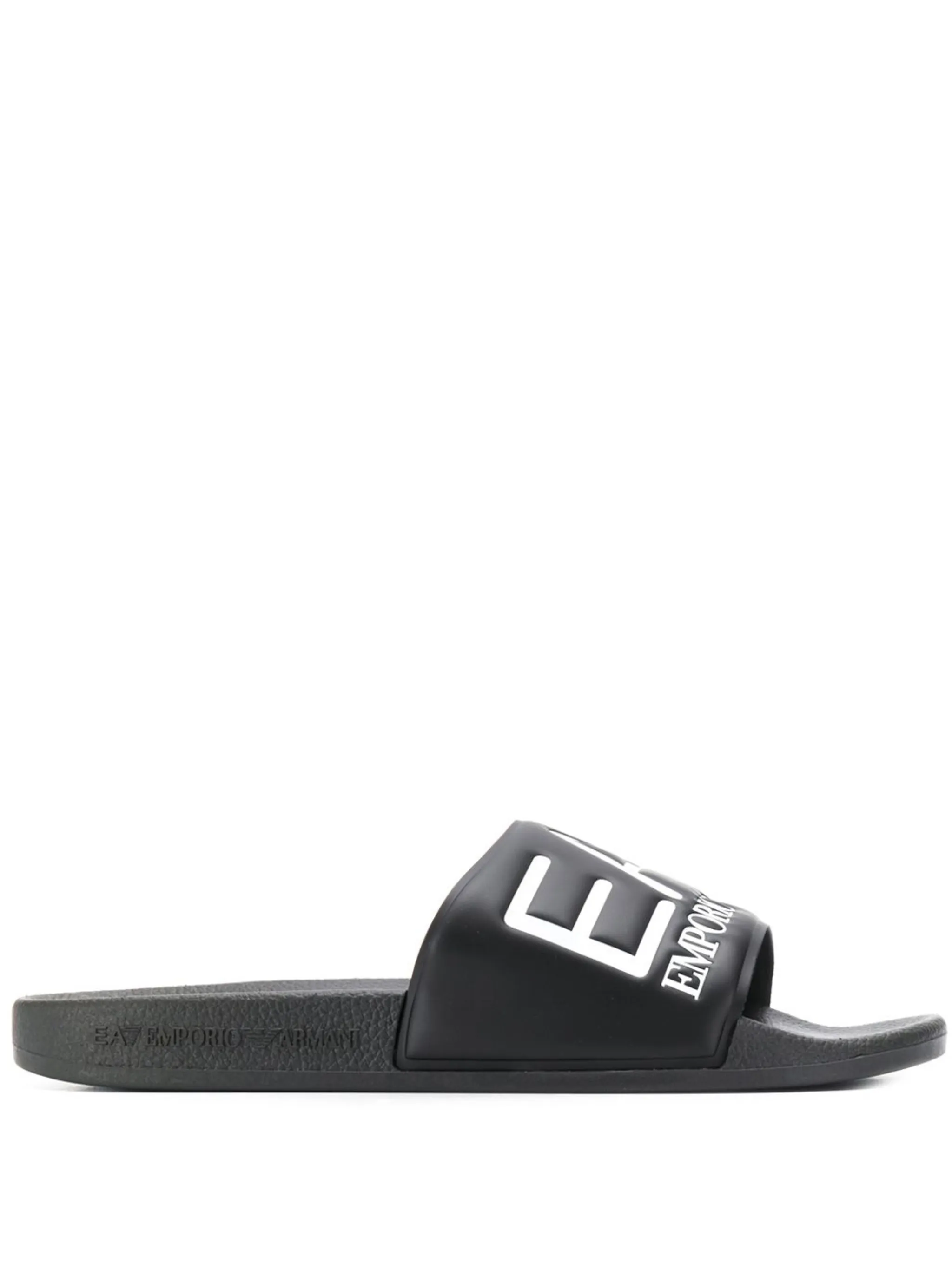 Шлепанцы с тисненым логотипом Ea7 Emporio Armani, черный