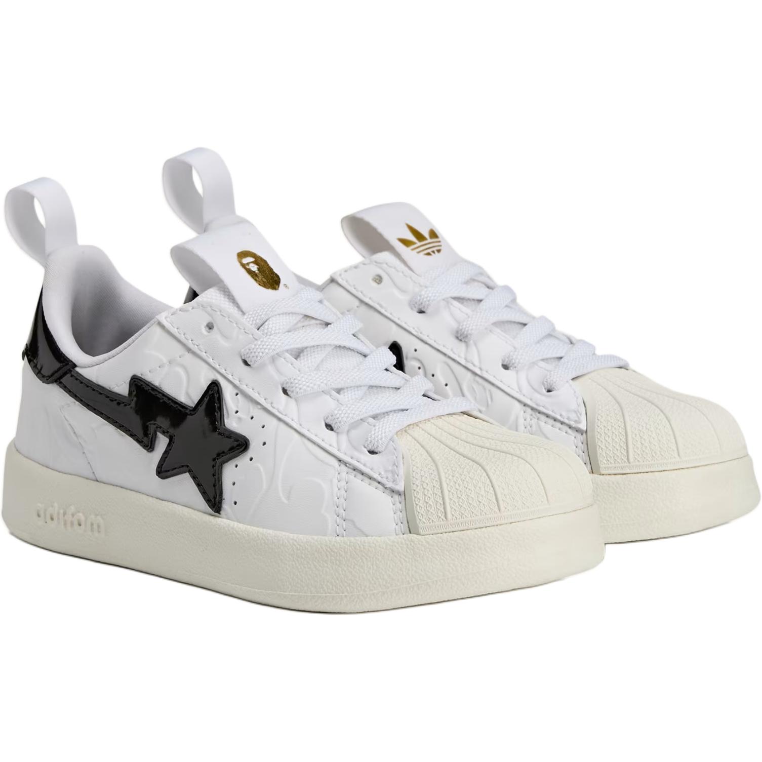 Adidas Originals BAPE x SUPERSTAR 360 низкие детские скейтбординг кроссовки white — фото 4