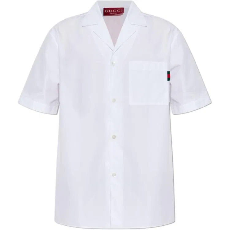 Рубашка GUCCI Web Detailed Regular Fit, White