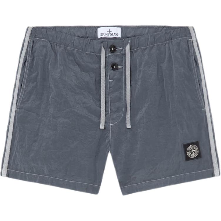 

Плавки-шорты с завязками и нашивками в виде компаса Stone Island, серый синий