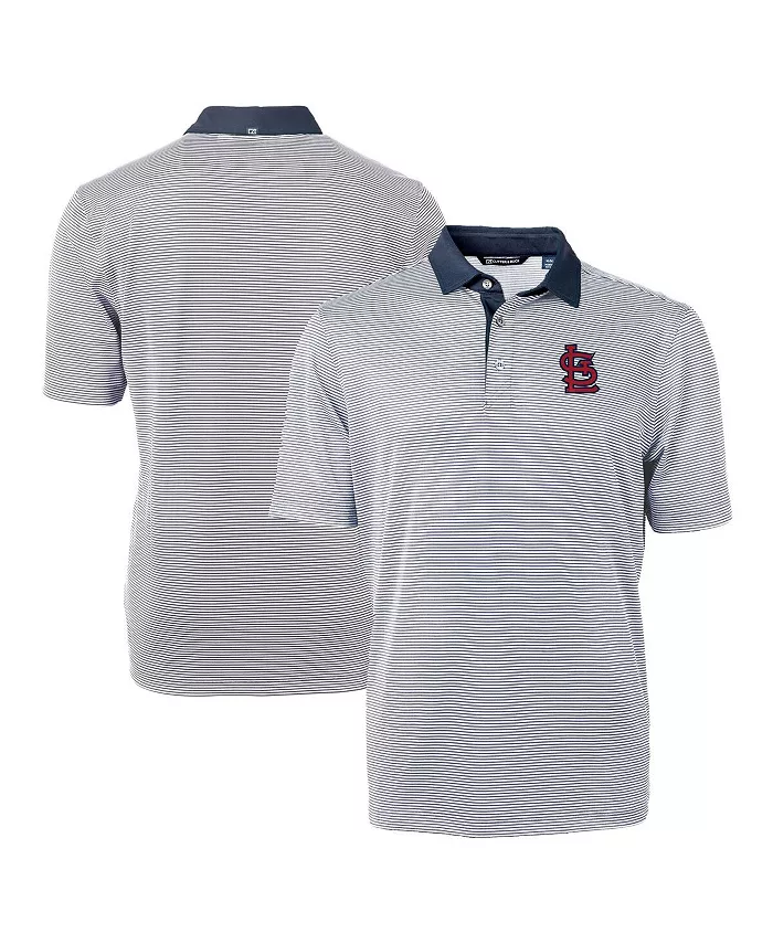 

Мужская поло St. Louis Cardinals Virtue Eco Pique Micro Stripe в цвете Navy/White Cutter & Buck