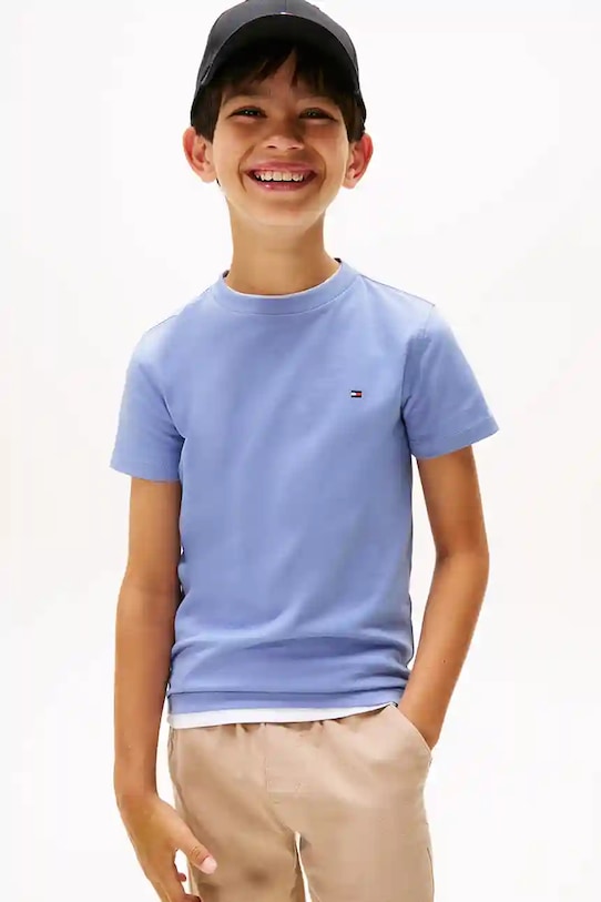 

Детская хлопковая футболка Tommy Hilfiger, синий