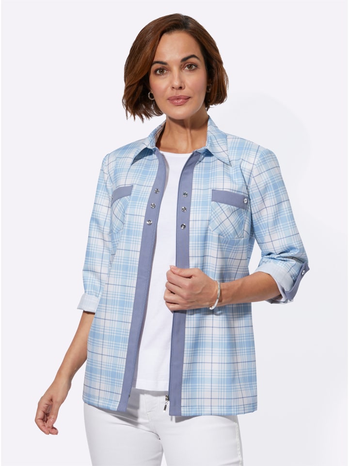 

Блузка-пиджак в клетку ледяного и голубого цветов WITT WEIDEN