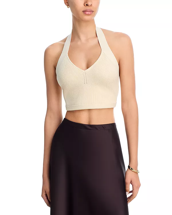 

Укороченный топ с завязками на шее Wardrobe.Nyc, белый