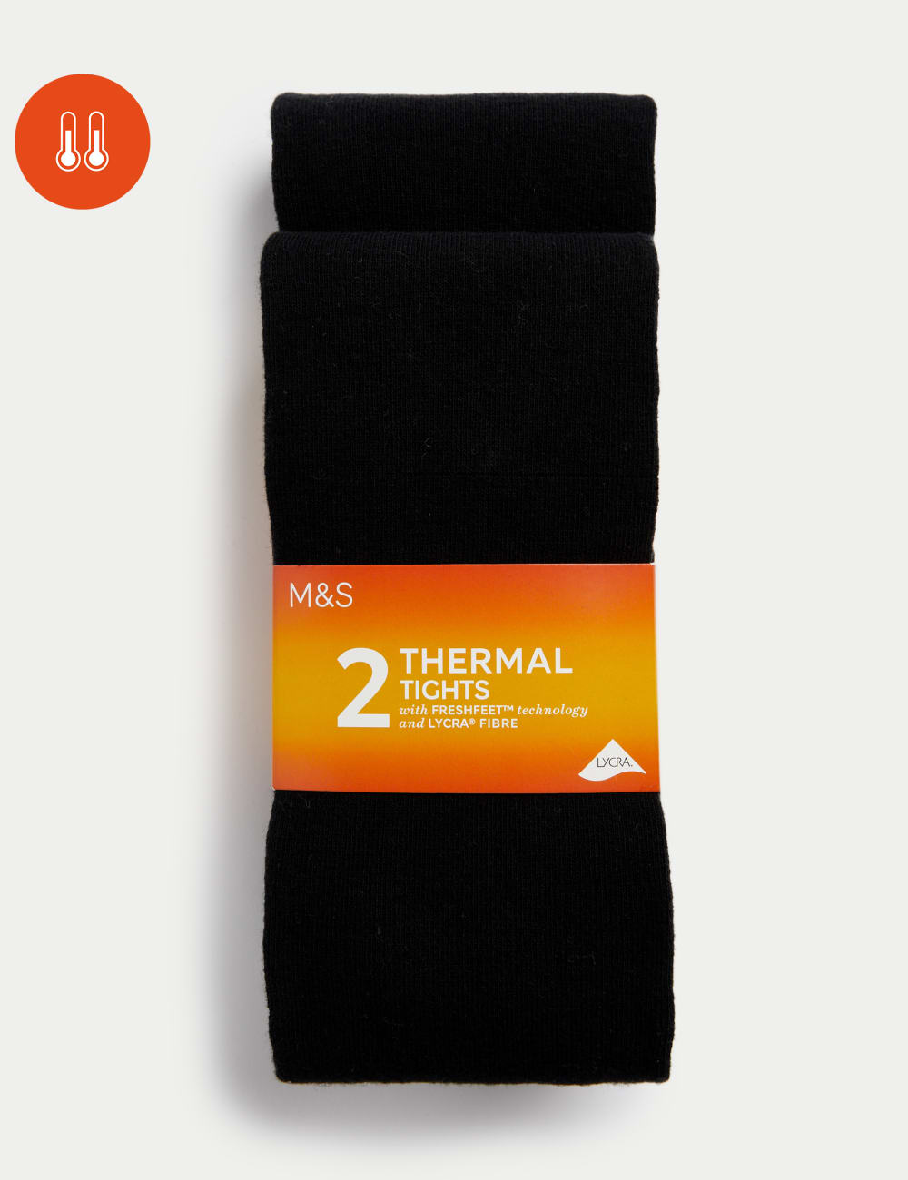 

2 пары термоколготок из хлопковой смеси Marks & Spencer, черный