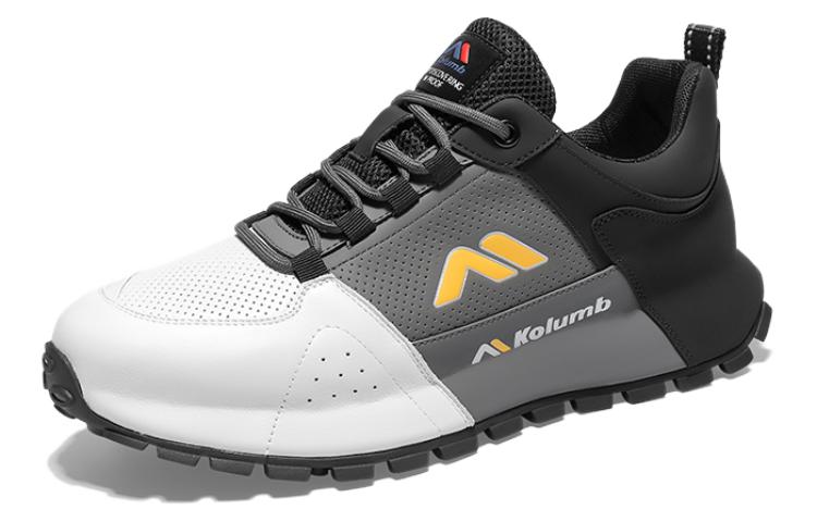 

Скользоустойчивые, износостойкие, дышащие повседневные туфли мужские бело-серо-черные KOLUMB
