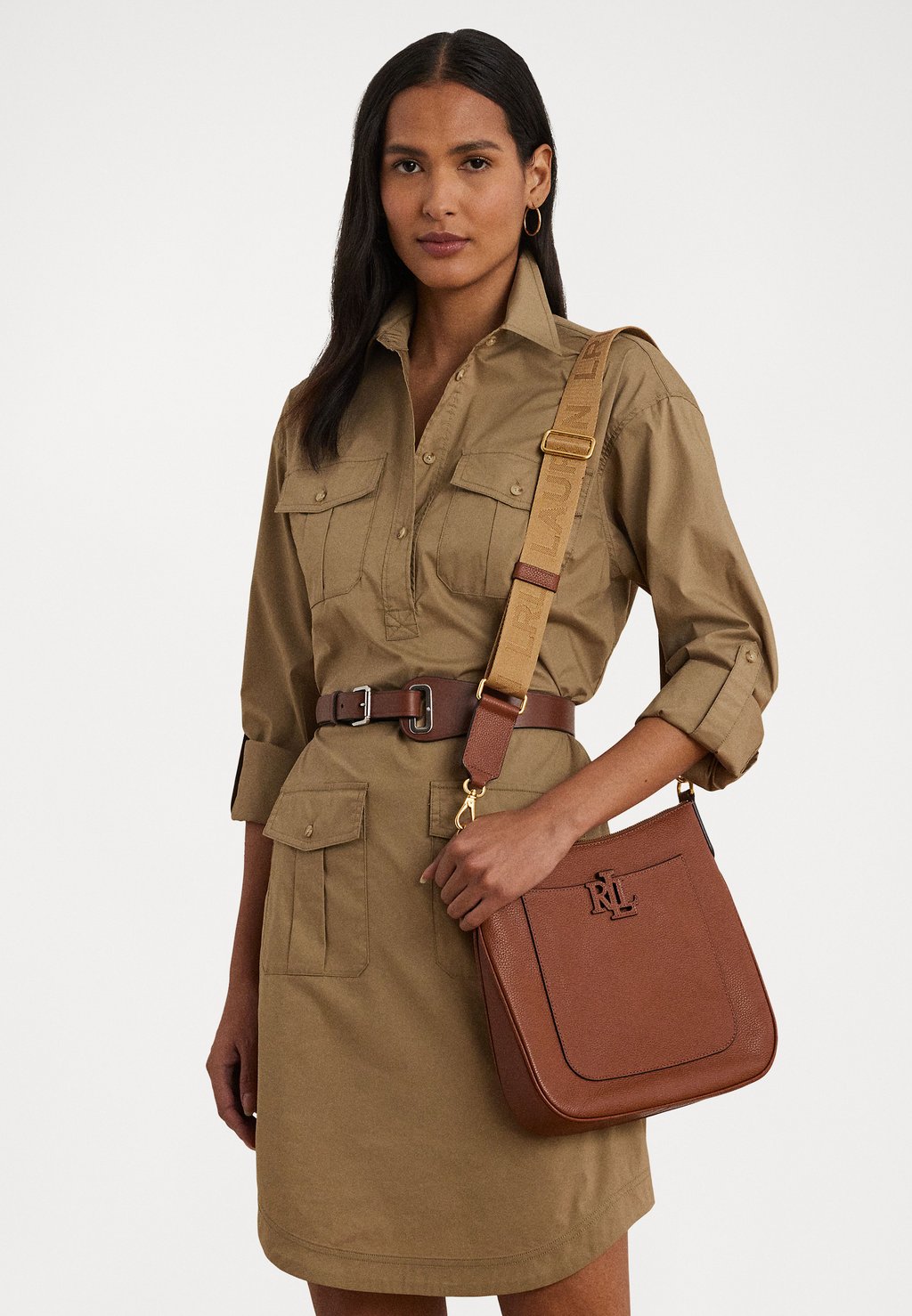 

Сумка через плечо PEBBLED LEATHER LARGE CAMERYN CROSSBODY Lauren Ralph Lauren, светло-коричневый