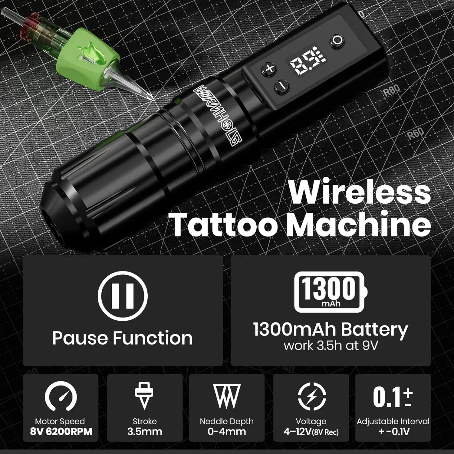 Беспроводной набор для татуировок Wormhole Tattoo WTK328 Wormhole Tattoo — фото 3