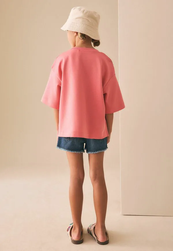 Свободная футболка из плотной ткани, базового кроя. Next, Pink — фото 2