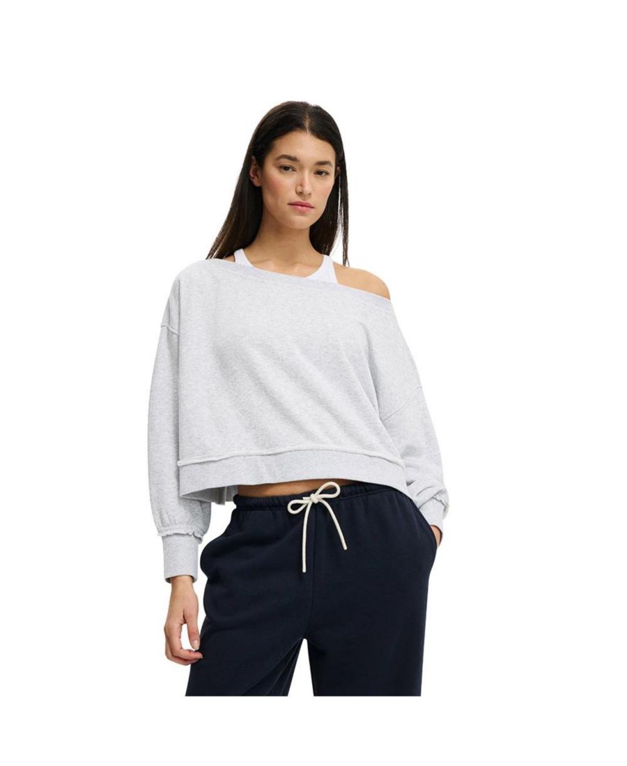 

Женская толстовка с открытыми плечами COTTON ON, Soft grey marle