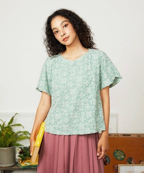 

Топ жаккардовый с цветочным узором Danza de las flores Jocomomola, цвет темно-синий индиго