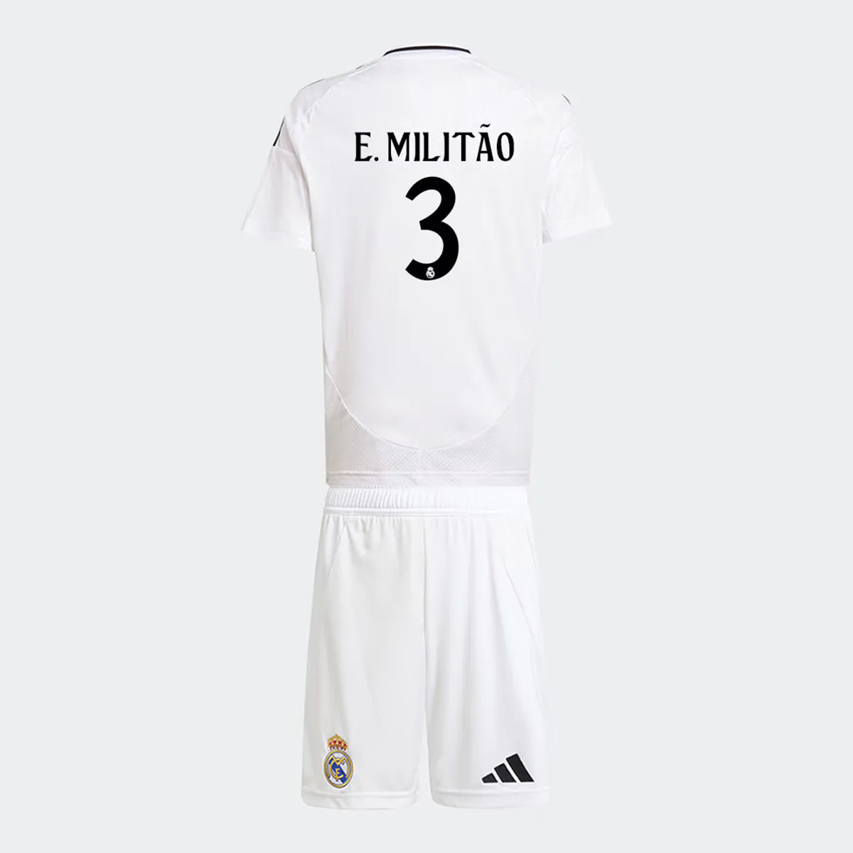 

Комплект детской домашней формы Adidas E. Militão 3 Реал Мадрид 2024-2025, белый