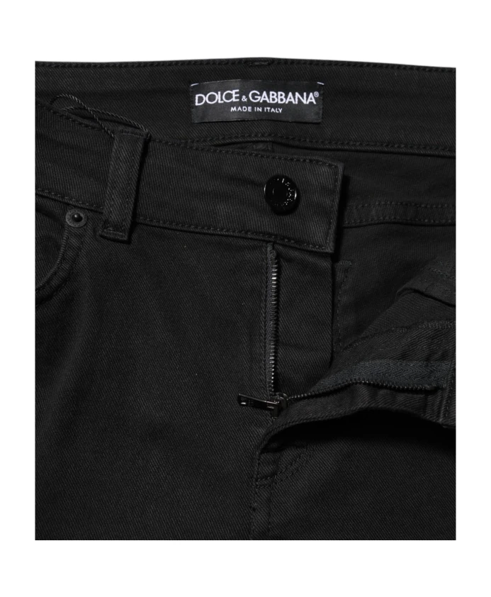 Черные узкие джинсы с застежкой-молнией Dolce & Gabbana, черный — фото 3