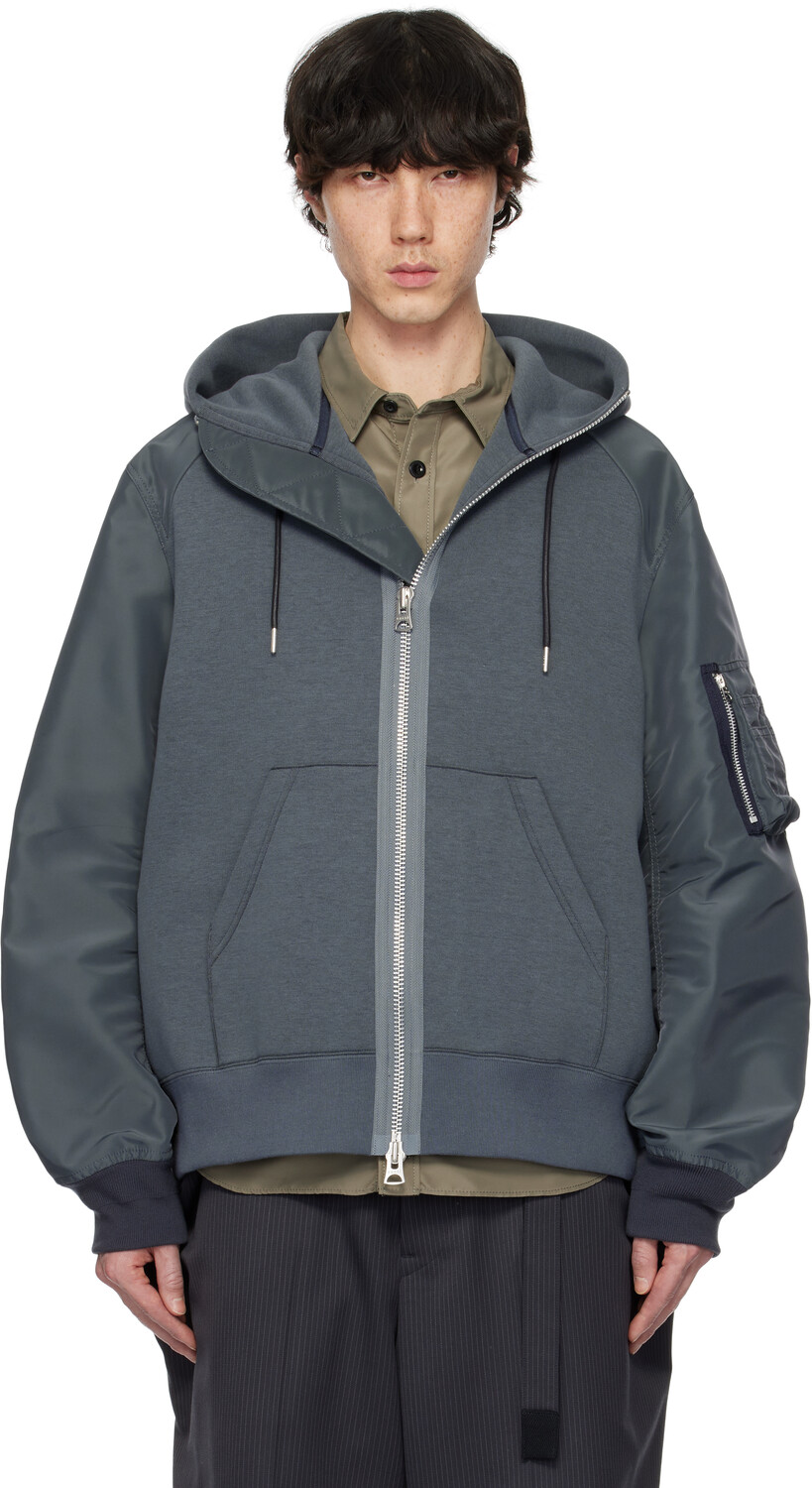 

Толстовка с капюшоном из синей губки sacai