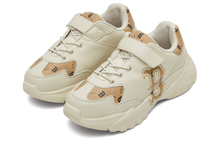 Толстые детские кроссовки GS Low-top молочно-белые Mlb, слоновая кость — фото 4