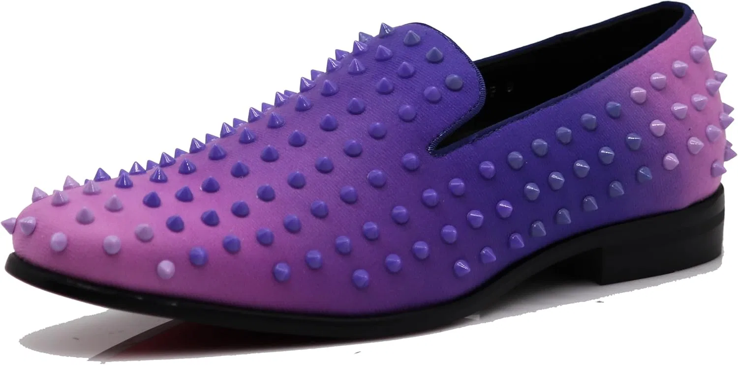 Мужские туфли-слипоны USOP Spike Gradient, классические туфли для смокинга Enzo Romeo, Purple — фото 3
