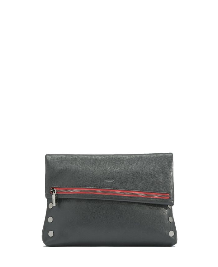 

Большая кожаная сумка через плечо VIP Hammitt, цвет Black Gunmetal Red Zip
