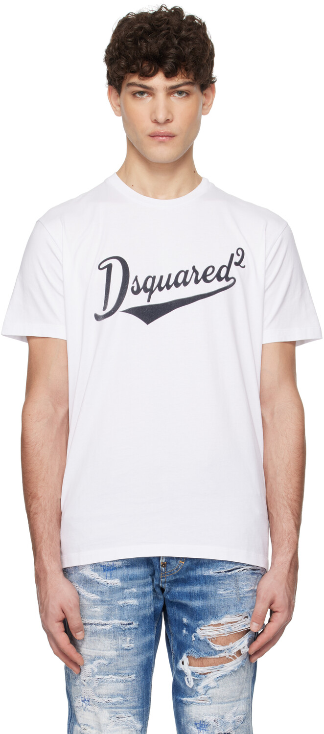 

Футболка Cool Fit Velvet с логотипом Dsquared2, белый