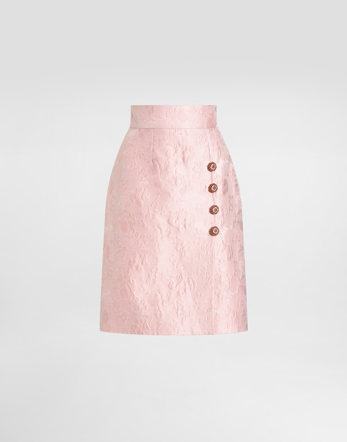 

Юбка из жаккарда с цветочным узором Dolce & Gabbana, розовый