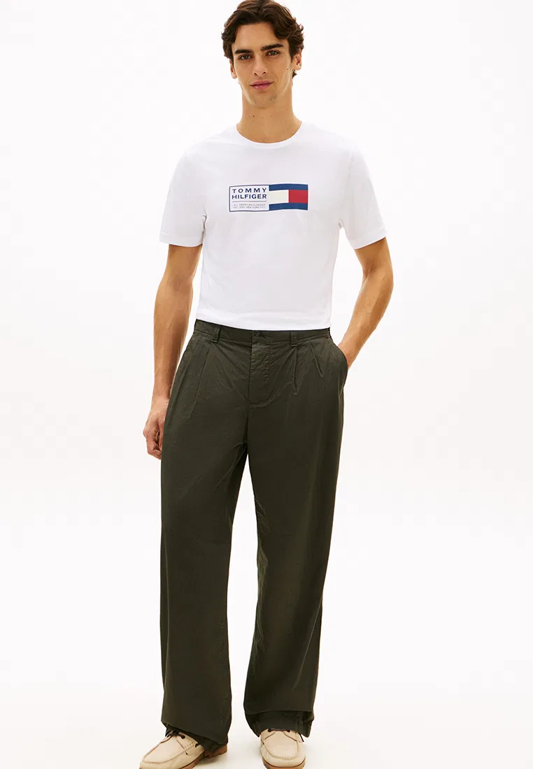 Футболка с круглым вырезом, логотип, TH Mainline Tommy Hilfiger, белый — фото 4