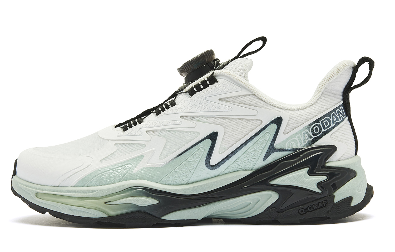 

QIAODAN Амортизирующие, износостойкие мид-топ детские беговые кроссовки blue green