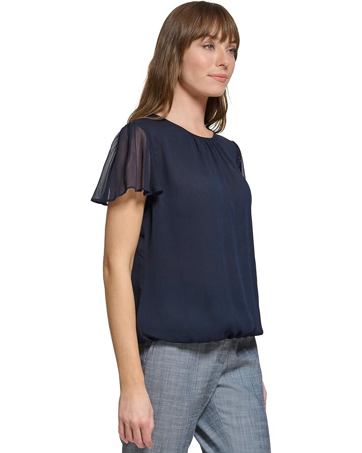 

Блуза Tommy Hilfiger Short Sleeve Crew Neck Blouse, цвет Midnight