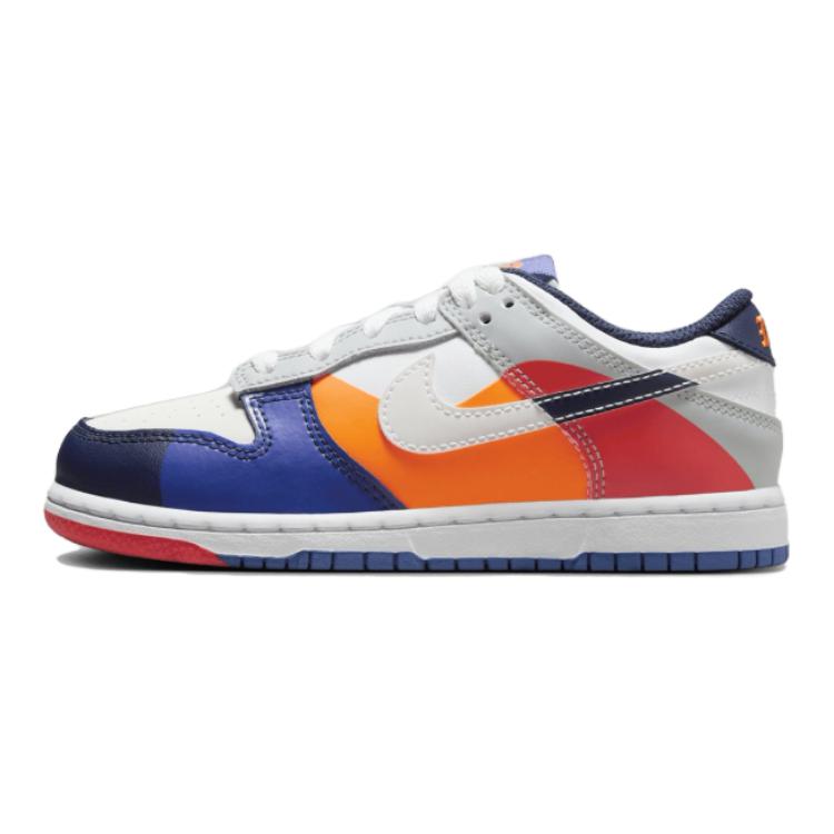 

Nike Dunk Устойчивые к истиранию низкие детские скейтбординговые кроссовки бело-синие