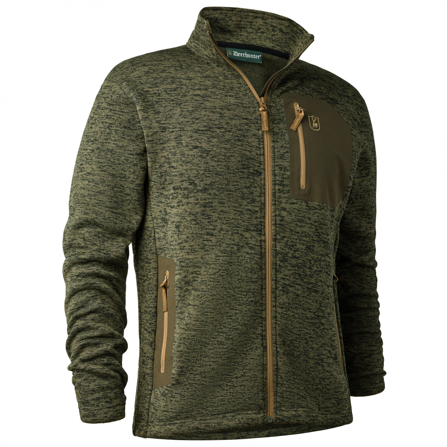 

Флисовая жилетка Deerhunter Sarek Knitted, цвет Olive Night Melange