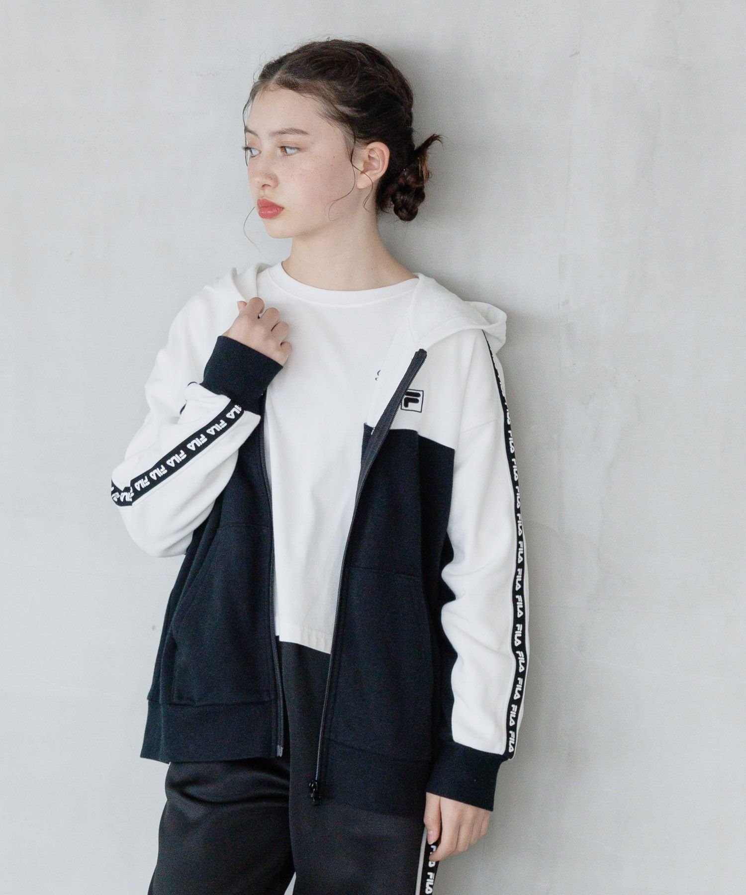 FILA/Коллаборация, толстовка на молнии/Детская/252058 GLOBAL WORK, Black 09 — фото 4