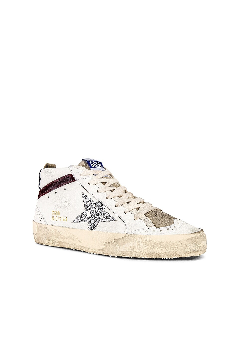 Кроссовки Golden Goose Mid Star, цвет White, Silver, Wine, & Medieval — фото 2