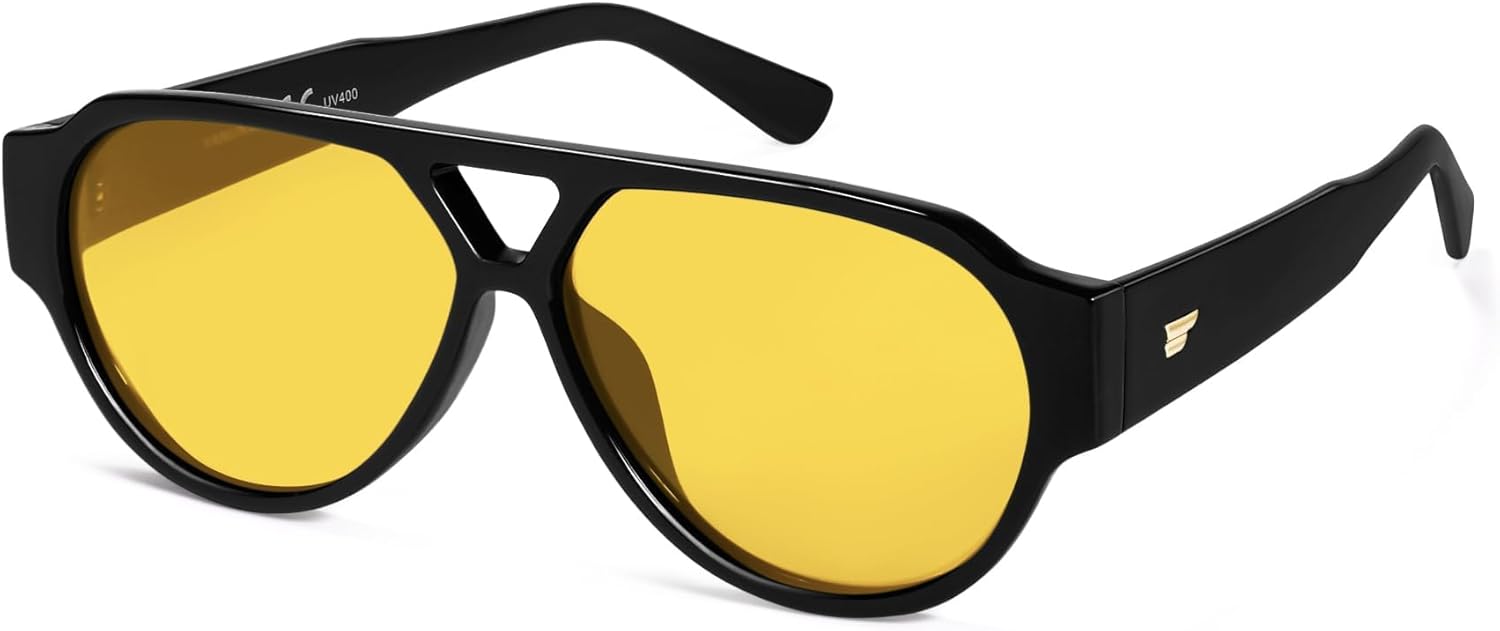 

Солнцезащитные очки-авиаторы VANLINKER в стиле ретро, ​​поляризованные, для женщин и мужчин, классический винтажный стиль 70-х, модные солнцезащитные очки VL9842, C2 Black/Yellow