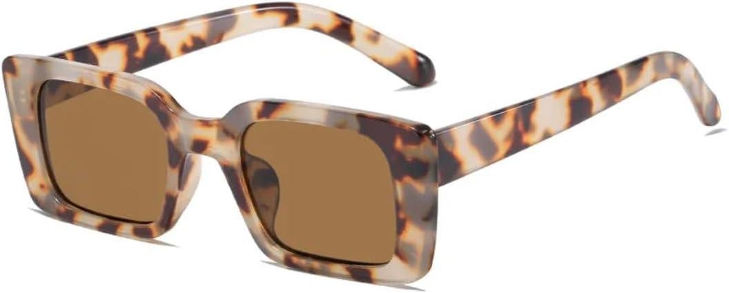 

Солнцезащитные очки с защитой от УФ-излучения UV400 | Маленькая оправа с леопардовым принтом, цветные линзы | Для женщин и мужчин, для занятий спортом на открытом воздухе и вождения DSVIGF, Flower-brown