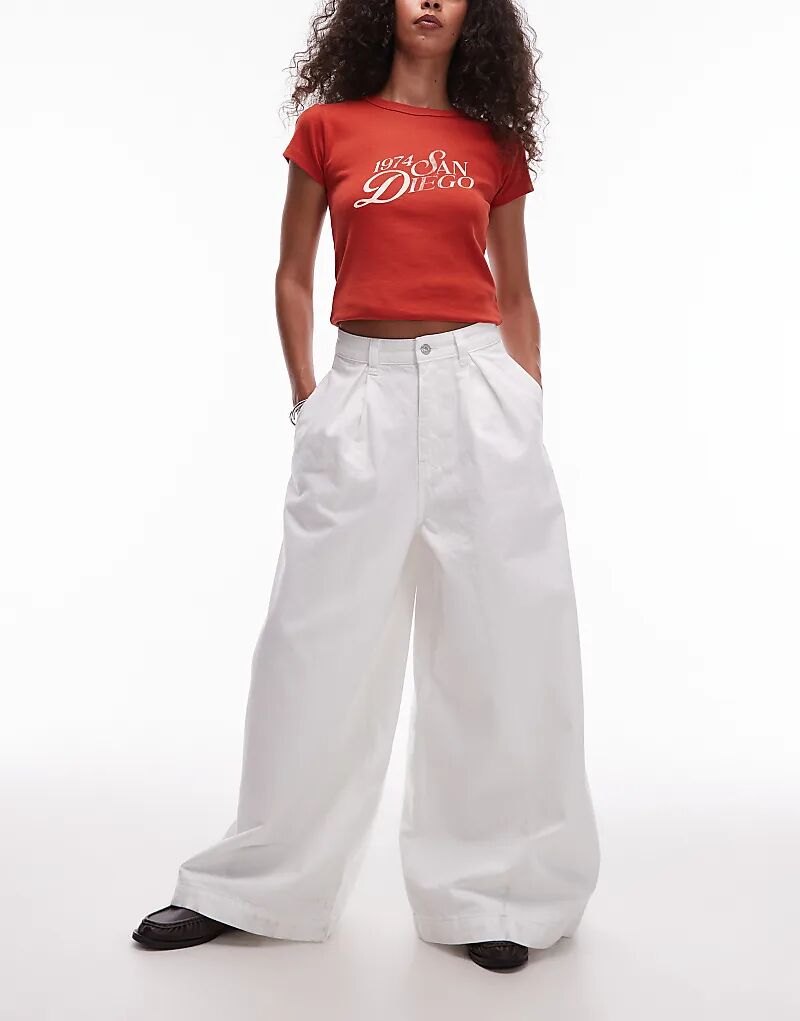 

Джинсы Topshop Extreme Wide Leg белого цвета