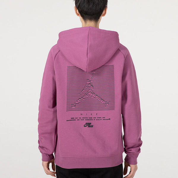 Толстовка Men's Air Jordan SS22 Logo Printing Casual Sports Drawstring Fleece Lined Purple Red, фиолетовый — фото 4