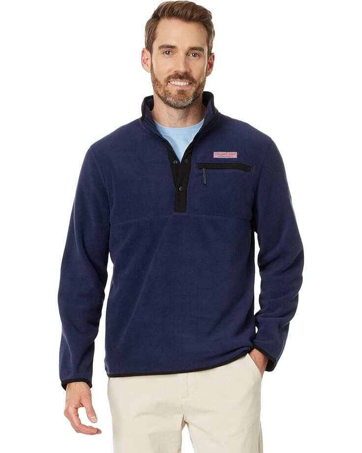 

Толстовка Vineyard Vines Harbor Fleece Quarter-Snap, цвет Nautical Navy