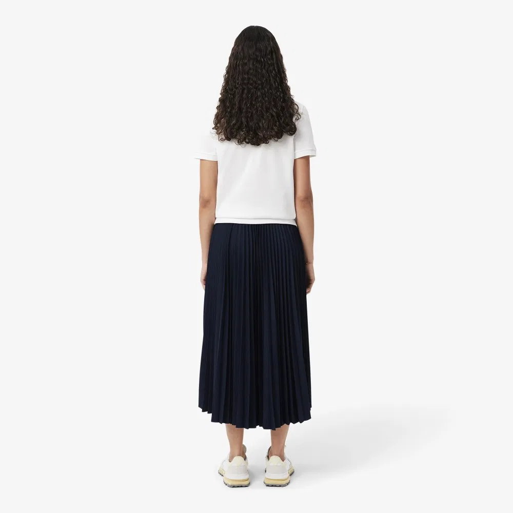Юбка Lacoste Essential, плиссированная, длинная, темно-синяя — фото 3
