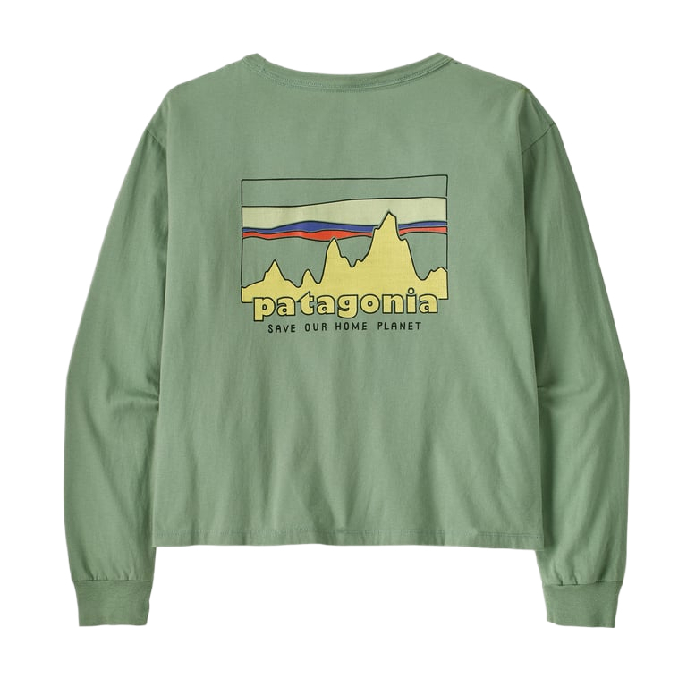 Обычная футболка женская Patagonia, зеленый — фото 2
