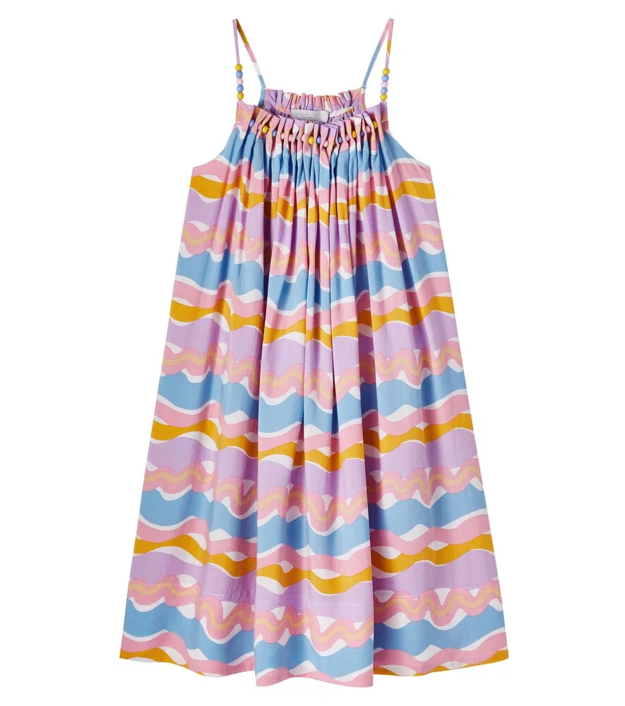 Платье с принтом из бисера Stella McCartney Kids, мультиколор