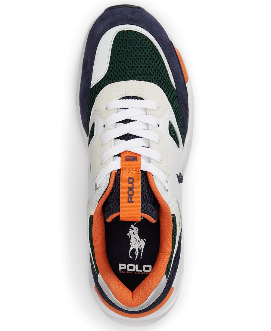 Мужские кроссовки-джоггеры с круглым носком Polo Ralph Lauren, White/navy/forest/orange — фото 4