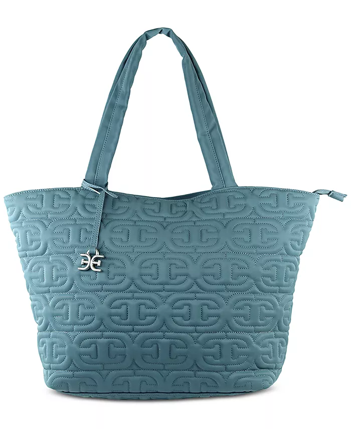 

Сумка-тоут Ethyl Top Zip, средняя, ​​East West Sam Edelman, синий