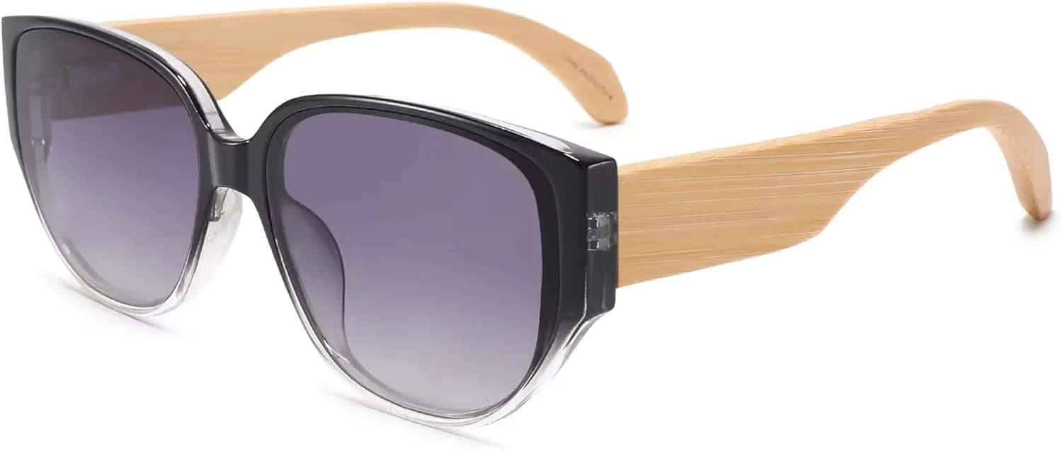 

Модные бамбуковые солнцезащитные очки с защитой от УФ-излучения UV400, модель «кошачий глаз», градиентные линзы, доступны в нескольких цветах Generic, Sku-1