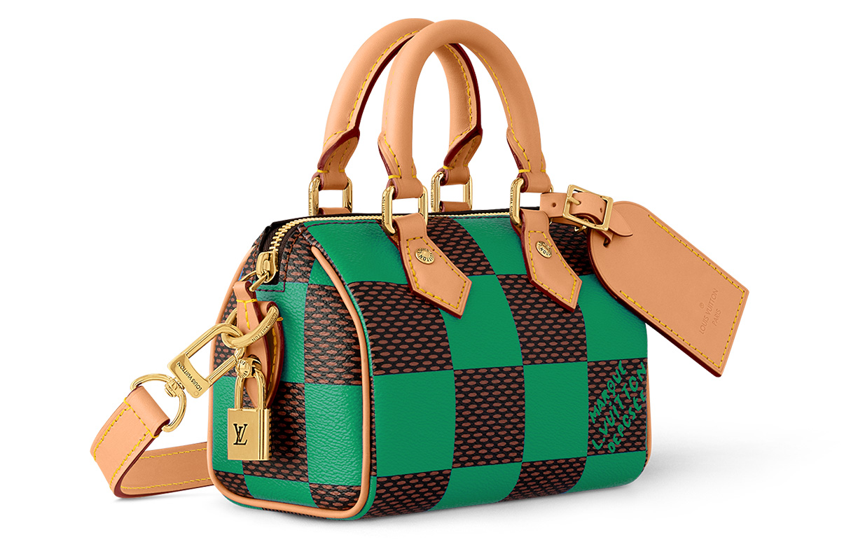LOUIS VUITTON Сумка кросс-боди Nano Speedy в клетку Damier Pop Green — фото 2
